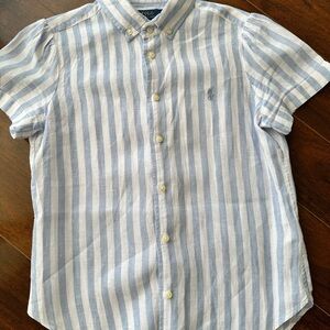 Polo by Ralph Lauren Blue and White Striped Button Down Shirt